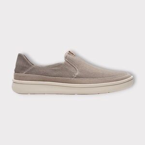 Mens Clarks Cantal Step Slip Ons in Stone Textile. 261 59802